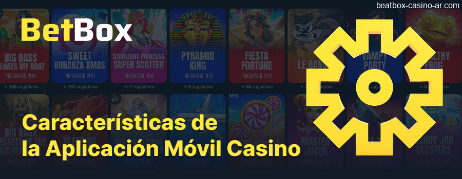Características principales de la aplicación móvil BeatBox Casino
