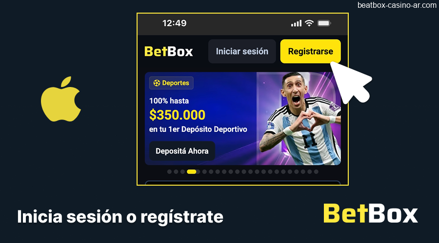 Opciones de registro e inicio en BeatBox Casino