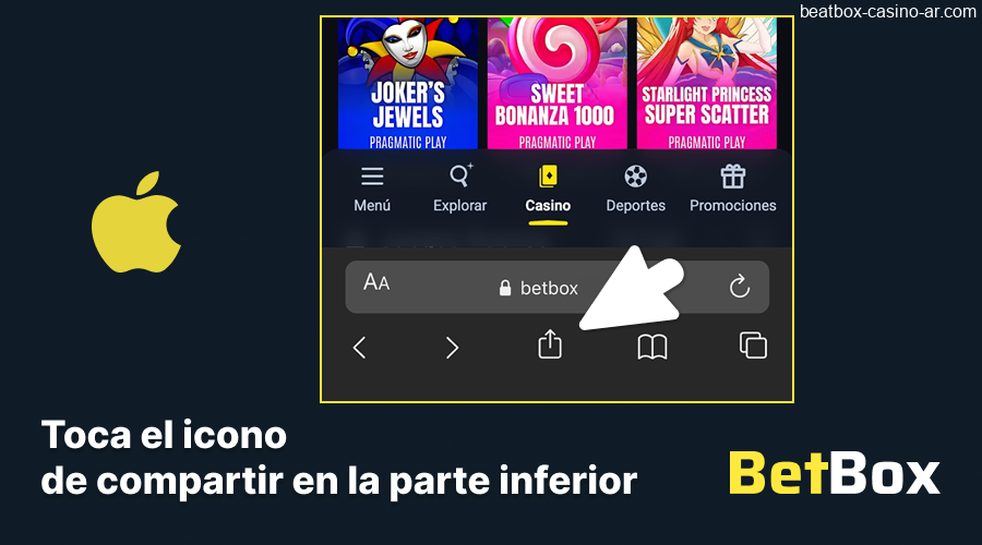 Icono para compartir en sitio BeatBox Casino