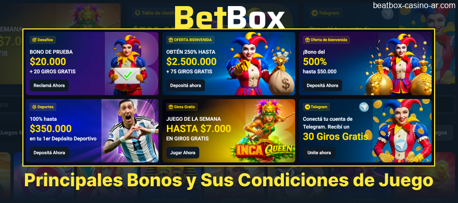 Condiciones de bonos en BeatBox Casino