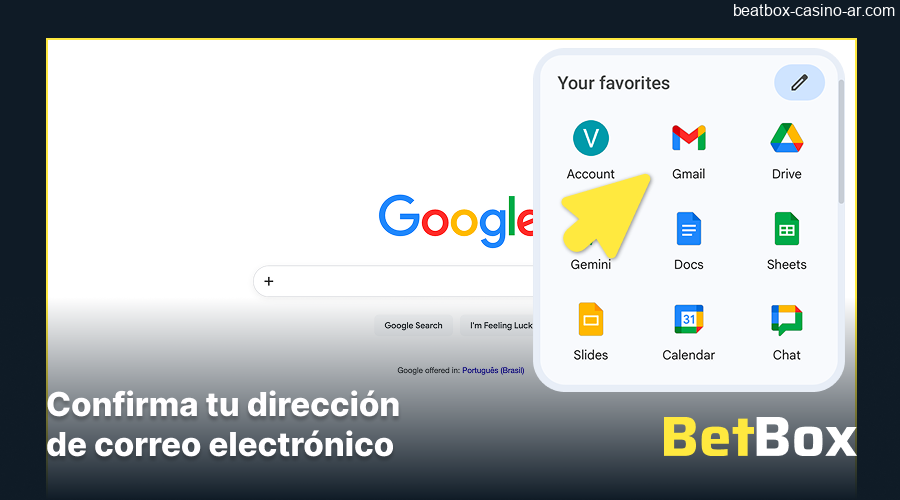 Confirmación de correo electrónico para BeatBox Casino