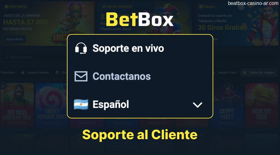 Servicio de soporte al cliente de BeatBox Casino